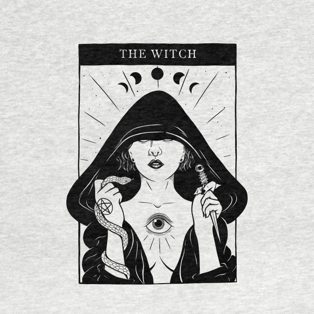 The Witch - Tarot Card by olddesigntees